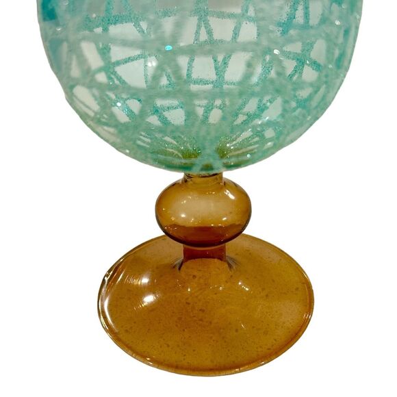 Delicate Turquoise and Gold Colored Glass Pier 1 Decorative Egg - Picture 5 of 6